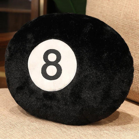 Black 8 Ball Fluffy Throw Pillow - HypeIndaHouse