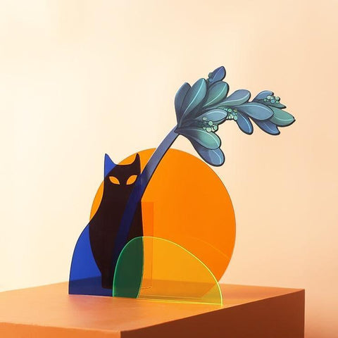 Cat Shaped Acrylic Decor Vase - HYPEINDAHOUSE