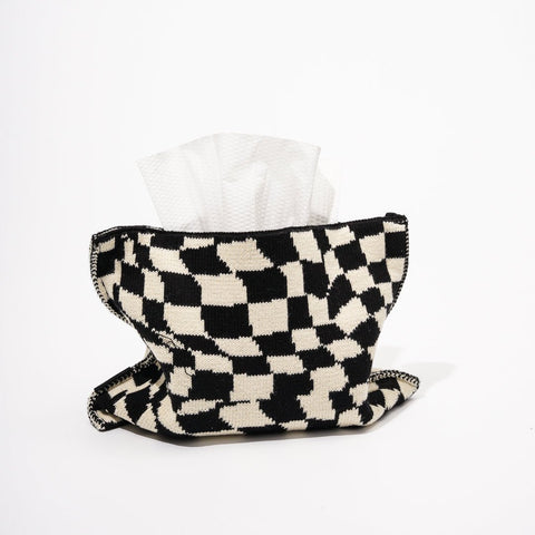 Checkered Woven Tissue Box Cover - HYPEINDAHOUSE