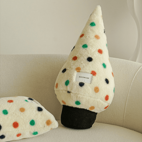 Colorful Polka Dot Christmas Tree Pillow - HYPEINDAHOUSE