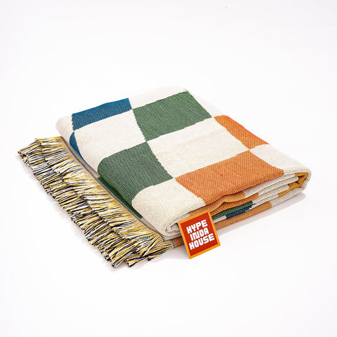 Colorful Twisted Checkered Woven Throw Blanket - HYPEINDAHOUSE
