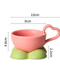 Colorful Vibe Heart Grip Mug & Saucer Set - HYPEINDAHOUSE