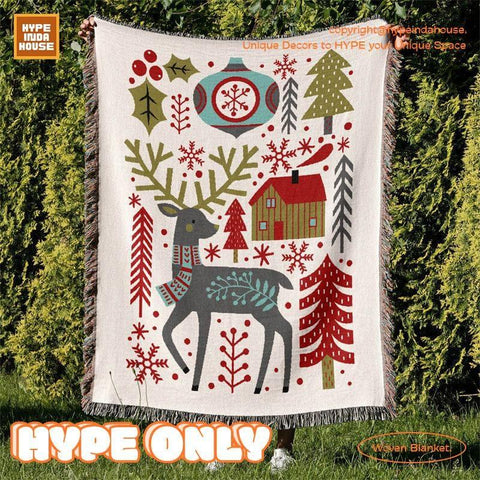 Merry Christmas Theme Woven Throw Blanket 2 - HypeIndaHouse
