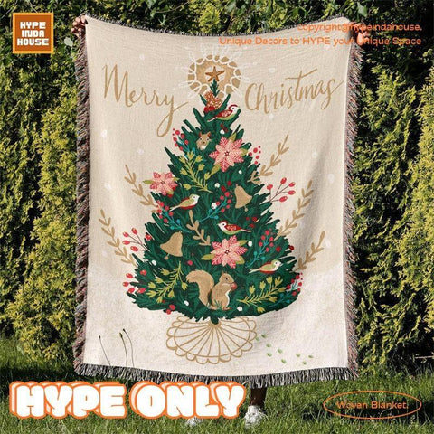 Merry Christmas Theme Woven Throw Blanket 3 - HypeIndaHouse