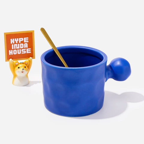 Minimalist Aesthetic 4 Color Ceramic Mug & Spoon Set - HYPEINDAHOUSE
