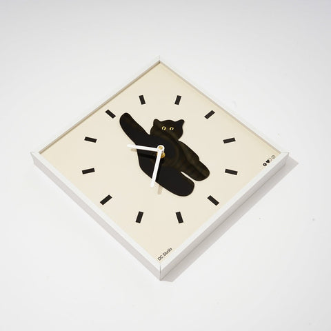 Minimalist Aesthetic Black Cat Wall Clock - HYPEINDAHOUSE