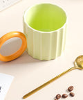 Pastel Aesthetic Wavy Mug & Spoon Set - HYPEINDAHOUSE