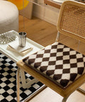 Sherpa Checkered Seat Cushion - HypeIndaHouse